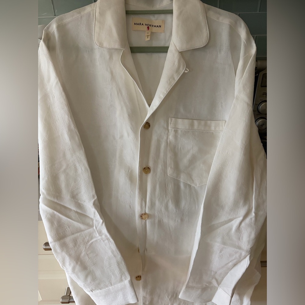 Mara Hoffman Cream Textured Button Up